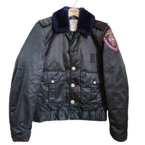 Vtg Tuffy Jac Firefighter Bomber Flight Jacket Men’s 36 L USA Faux Fur Collars